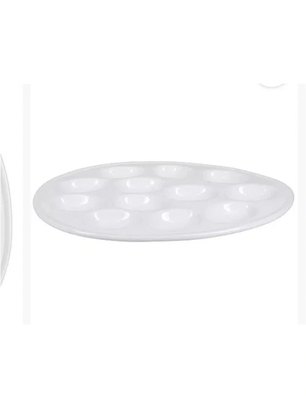 BIA Cordon Bleu White Porcelain Deviled Egg Plate Oval Serving Platter 12 Eggs.